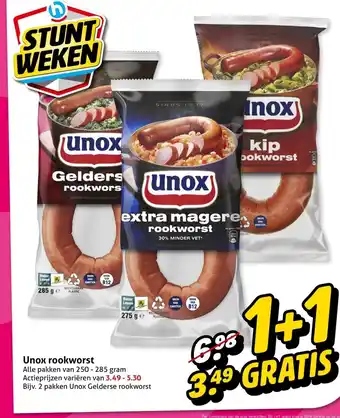 Hoogvliet Unox rookworst aanbieding
