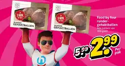 Hoogvliet Food by four runder- gehaktballen aanbieding