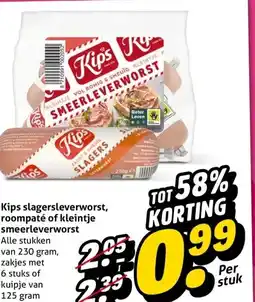 Hoogvliet Kips slagersleverworst, roompaté of kleintje smeerleverworst aanbieding