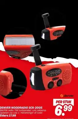 Dekamarkt DENVER NOODRADIO SCR-2005 aanbieding