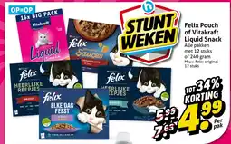 Hoogvliet Felix Pouch of Vitakraft Liquid Snack aanbieding