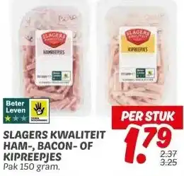 Dekamarkt SLAGERS KWALITEIT HAM-, BACON-OF KIPREEPJES aanbieding