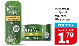 Hoogvliet John West tonijn of makreel aanbieding