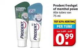 Hoogvliet Prodent freshgel of menthol power aanbieding