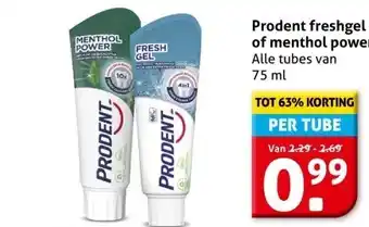 Hoogvliet Prodent freshgel of menthol power aanbieding