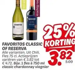 Dekamarkt FAVORITOS CLASSIC OF RESERVA aanbieding