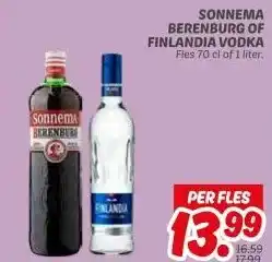 Dekamarkt SONNEMA BERENBURG OF FINLANDIA VODKA aanbieding