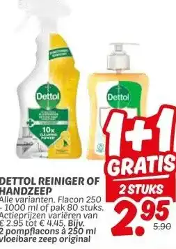 Dekamarkt DETTOL REINIGER OF HANDZEEP aanbieding