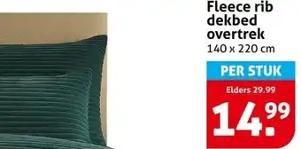 Hoogvliet Fleece rib dekbed overtrek aanbieding