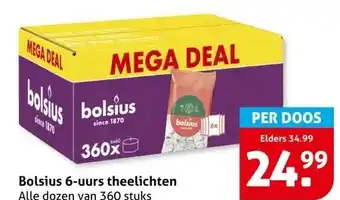 Hoogvliet Bolsius 6-uurs theelichten aanbieding