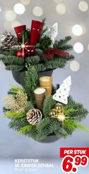 Dekamarkt KERSTSTUK IN ZINKEN SCHAAL aanbieding