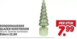 Dekamarkt RONDDRAAIENDE GLAZEN KERSTBOOM aanbieding