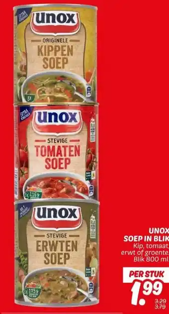 Dekamarkt UNOX SOEP IN BLIK aanbieding