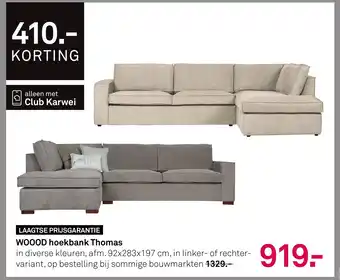 Karwei WOOOD hoekbank Thomas aanbieding