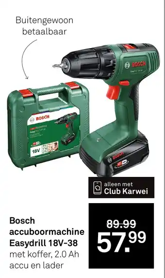 Karwei Bosch accuboormachine Easydrill 18V-38 aanbieding