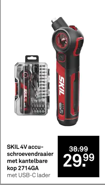 Karwei SKIL 4V accu schroevendraaier met kantelbare kop 2714GA aanbieding
