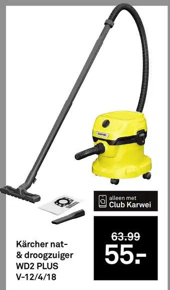 Karwei Kärcher nat & droogzuiger WD2 PLUS aanbieding