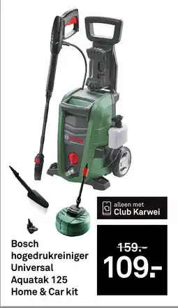 Karwei Bosch hogedrukreiniger Universal Aquatak 125 Home & Car kit aanbieding