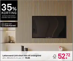 Karwei Lattenwand Licht eiken met vilt ondergrond aanbieding