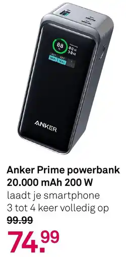 Karwei Anker Prime powerbank 20.000 mAh 200 W aanbieding