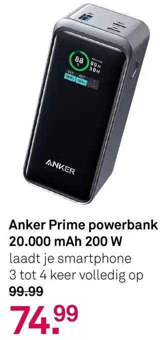 Karwei Anker Prime powerbank 20.000 mAh 200 W aanbieding