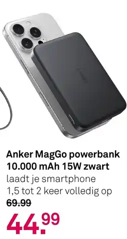 Karwei Anker MagGo powerbank 10.000 mAh 15W zwart aanbieding