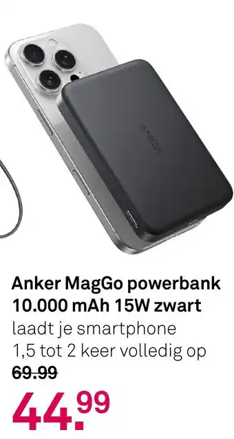 Karwei Anker MagGo powerbank 10.000 mAh 15W zwart aanbieding
