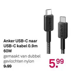 Karwei Anker USB-C naar USB-C kabel60W aanbieding