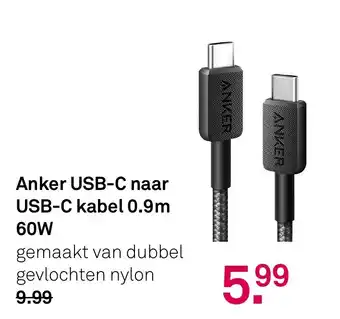 Karwei Anker USB-C naar USB-C kabel60W aanbieding