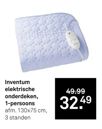 Karwei Inventum elektrische onderdeken, 1 persoons aanbieding