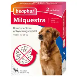 De Online Drogist Beaphar Milquestra Ontwormingsmiddel Honden vanaf 5KG aanbieding