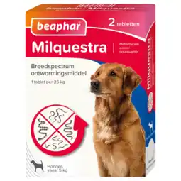 De Online Drogist Beaphar Milquestra Ontwormingsmiddel Honden vanaf 5KG aanbieding