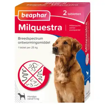 De Online Drogist Beaphar Milquestra Ontwormingsmiddel Honden vanaf 5KG aanbieding