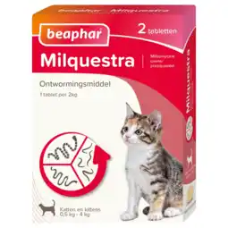 De Online Drogist Beaphar Milquestra Ontwormingsmiddel Katten en Kittens 0.5 - 4KG aanbieding
