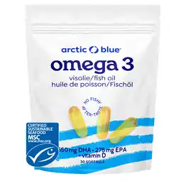 Holland & Barrett Arctic Blue Omega 3 Visolie DHA en EPA met Vitamine D - 30 capsules aanbieding