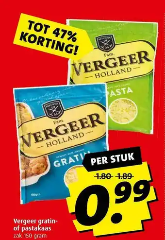 Boni Vergeer Gratin- Of Pastakaas aanbieding