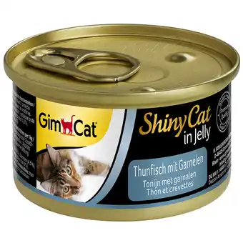 Zooplus 24x70g ShinyCat Jelly Tonijn & Garnalen GimCat Kattenvoer aanbieding