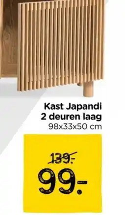 Xenos Kast Japandi 2 deuren laag aanbieding