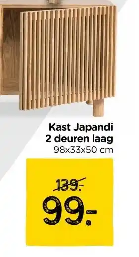 Xenos Kast Japandi 2 deuren laag aanbieding