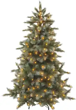 Intratuin Triumph Tree kunstkerstboom Wyoming blauw met 384 lampjes warm wit D 145 H 215 cm aanbieding