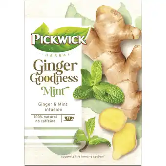 Dekamarkt Pickwick Ginger goodness thee mint 15 zakjes aanbieding