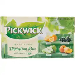 Dekamarkt Pickwick Vruchtenthee fruitvariatie groen kop 20 zakjes aanbieding