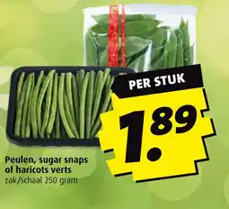 Boni Peulen, sugar snaps of haricots verts aanbieding