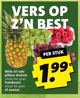 Boni Witte of rode pitloze druiven frambozen aanbieding