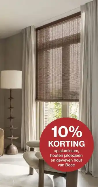 Roobol op aluminium, houten jaloezieën en geweven hout van Bece aanbieding