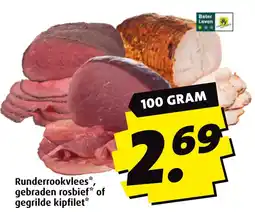 Boni Runderrookvlees, gebraden rosbief of gegrilde kipfilet aanbieding