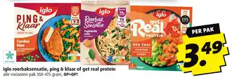 Boni Iglo roerbaksensatie, ping & klaar of get real protein aanbieding