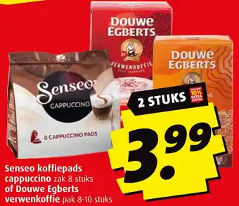 Boni Senseo koffiepads cappuccino of Douwe Egberts verwenkoffie aanbieding