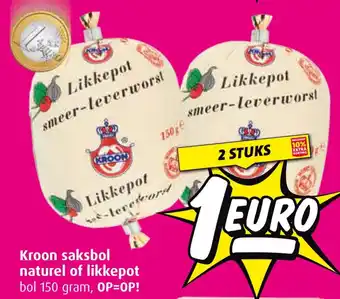 Boni Kroon saksbol naturel of likkepot aanbieding