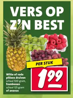 Nettorama Witte of rode pitloze druiven, frambozen of ananas aanbieding